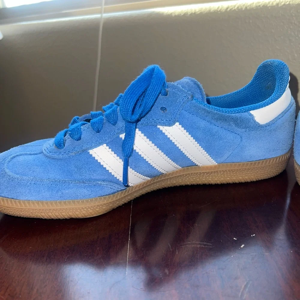 adidas Samba ADV Bluebird, White & Gum Skate Shoes - Picture 5 of 12